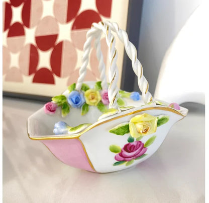 Ceramics Flower Jewelry Storage Box Vase Teapot Flower Basket Jewelry Case Storage Jewelry Organizer Display Home Decor Ornament