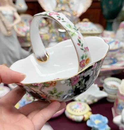 Ceramics Flower Jewelry Storage Box Vase Teapot Flower Basket Jewelry Case Storage Jewelry Organizer Display Home Decor Ornament