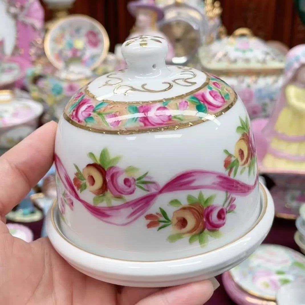 Ceramics Flower Jewelry Storage Box Vase Teapot Flower Basket Jewelry Case Storage Jewelry Organizer Display Home Decor Ornament