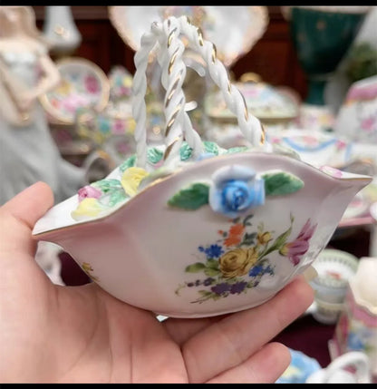 Ceramics Flower Jewelry Storage Box Vase Teapot Flower Basket Jewelry Case Storage Jewelry Organizer Display Home Decor Ornament