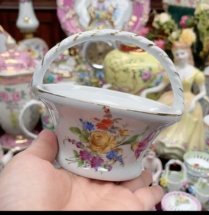 Ceramics Flower Jewelry Storage Box Vase Teapot Flower Basket Jewelry Case Storage Jewelry Organizer Display Home Decor Ornament