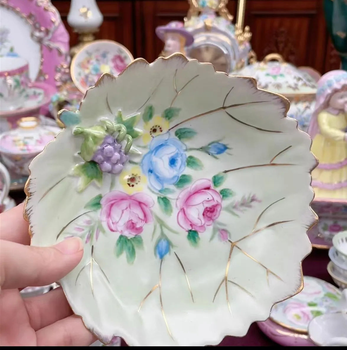 Ceramics Flower Jewelry Storage Box Vase Teapot Flower Basket Jewelry Case Storage Jewelry Organizer Display Home Decor Ornament