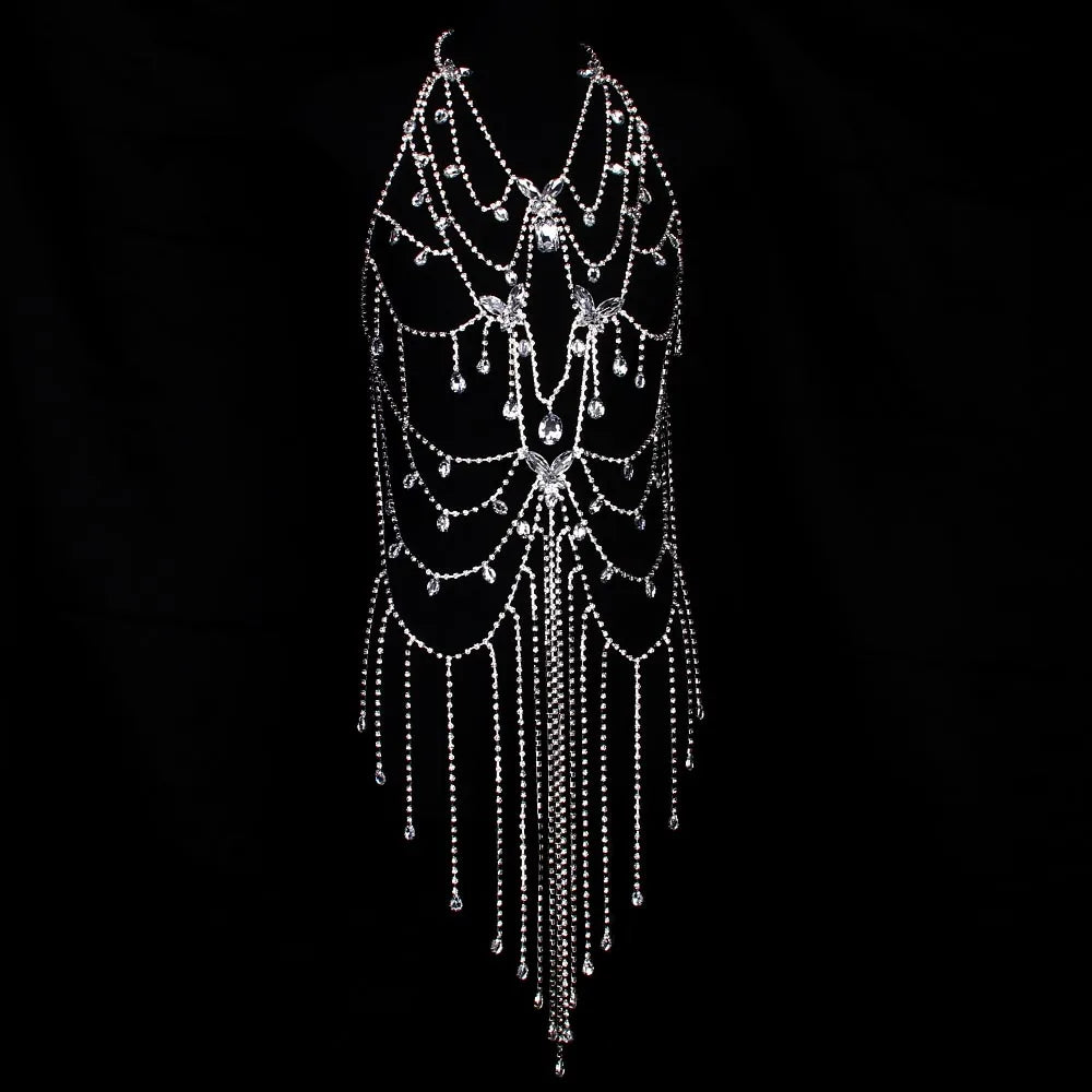 Fringed Butterfly Skirt Top Women Bra Jewelry Dress Rhinestone New Summer Pendant Bathing Sexy Bodysuit Panties Swim Bikini 2024